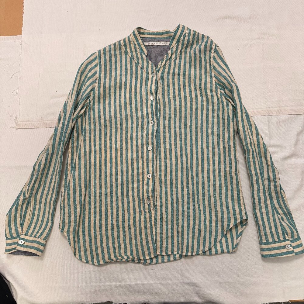 SCARTI LAB STRIPED LINEN SHIRT
